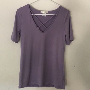 NWOT Super Soft Cross Front Tee